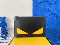 디자이너 남자 럭셔리 여성 블랙 슬림 파우치 가방 버그 눈 가죽 지갑 패션 지갑 가방 상자 클러치 B51T #