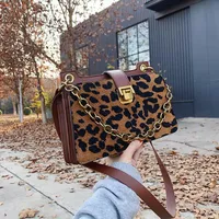 Frauen Handtaschen Vintage weibliche Schultertasche Damen Leopard Desing Große Tragetaschen für Mädchen Crossbody Taschen Schwarze Tasche Bolso Mujer