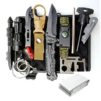 Knife Outdoor Survival Zestaw Survival Kit Wielofunkcyjny Zestaw Pierwszej Pomocy Kit SOS SOS SETO Obrony HW91