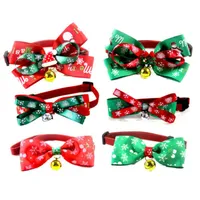 PET Collars Hond Kat Boog Ties Kersthond Gepersonaliseerde Hangers Verstelbare Halsband Vakantie Decoratie Accessoires Benodigdheden LSK1463