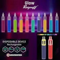 Authentic Reewape Reepuff Glow Disposable Pod Device Rechargeable 650mAh 7 Colors LED Featured 1500 Puffs 650mAh Vapor Bar Stick P6560