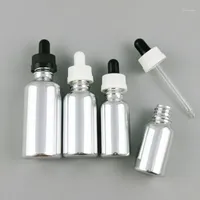 200 x New Design Refillable Empty Silver Glass Essential Oil Bottle With Save Drop 5ml 10ml 20ml 30ml 50ml 100ml1