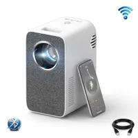 FLZEN 1080P Native Portable WiFi Projector, 4500 Lumens Wireless Home Theater with Screen Mirroring & Casting, Upright Design & Bluetooth Speaker Mode