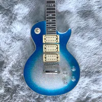 Ace Frehley Guitar Guitar Humbucker Pickups Fijado de palisandro Diapasón de caoba Cuerpo Plata / Blue Burst Guitarra eléctrica