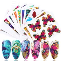 24шт различных моделей полные наклейки для ногтей INS Водонепроницаемые красочные бабочка сетки DIY ногтей арт ногтей полировальный микс дизайн оптом