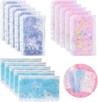 A5/A6 Binder Cash Envelopes Bag PVC Budget Case with Zipper Refillable Glitter Binders Notebook Pages Bags