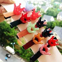 Hair Accessories 10PCS/LOT Top Quality Acrylic Pink Crown Design Milticolor Clip Kids Crystal Solid Barrettes Hairpin Headwear1