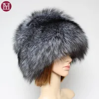 Stingy Brim Şapka Rus Bayan Gerçek Kürk Bombacı Kış Sıcak Lüks Kabarık Hakiki Şapka Marka Moda 100% Gerçek Rakun Caps1