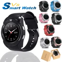 Smart Watch V8 Bluetooth Sport Horloges Dames Dames Rel Gio met Camera SIM-kaart Slot Android Telefoon PK DZ09 Y1 A1