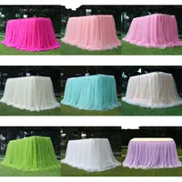 Snow Yarn Table Skirt Wedding Birthday Cake Check In Desk Solid Color Dessert Tables Cover Curtain Surround Grey Tablecloth New 30ld M2