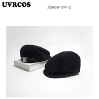 UVRCOS 조정 가능한 베레모 모자 야외 태양 통기성 뼈 브림 모자 여성 망 헤링본 솔리드 플랫 베레모 모자 HAT1