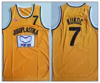 Retro Avrupa Yugoslavya 7 KUKOC Jersey Jugoplastika Bölünmüş Pop Erkek Basketbol Forması Vintage Dikişli Gömlek Klasik Koleksiyonu Yeni Hayranları