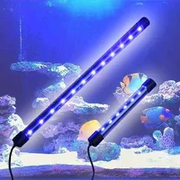 220V-240V Akvariumlampa LED Vattentät Fisk Tank Clip Light Underwater Decor Belysning Dämpningsbar Lamväxt Växlampa 17-37 cm W220304