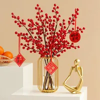 Decorative Flowers & Wreaths Simulation Christmas Berry For 2022 Year Decoration Red Fortune Fruit Artificial INS Flower Arrangement Home De