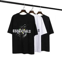 21ss Graffiti Mürekkep Drop Omuz Kısa Kollu T-High Sokak Çift Konu Sis Essentials Moda Marka Çiftin T-Shirt