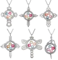 Pendentifs de collier de médaillon flottant peut être ouvert Memory Glass Magnet Cross Dragon Charmes pour bijoux bricolage Faire des accessoires de boîte photo 9 99AYB