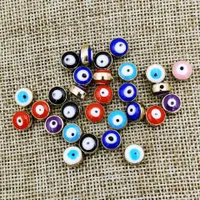 Turkish Eye Magic 8mm Charms Handmade Bracelet Neckle Earring DIY Accessories Personality Fashion Jewelry Multi-color Optional Festival Crafts Gift