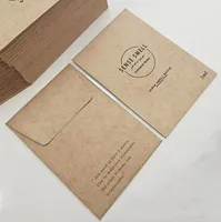 エンベロープミニチュアビンテージクラフト封筒紙封筒刻印創造性パケット包装カードバッグ縫製厚茶色紙wmq396