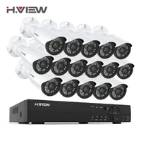 H.View System Surveillance 16Cy 16 1080P Telecamera per la sicurezza all'aperto 16CH CCTV Kit DVR Video Surveillance Android Vista a distanza Android