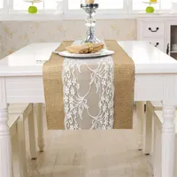 Middle Lace Ribbon Table Runner Linen European Retro Decorate Tablecloth Party Home Kitchen Dining Supplies Fabric Fashion New 16mb M2