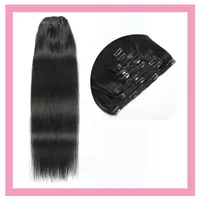 Malaysian Human Hair Clips In Hair Extensions Silky Straight 8-24inch Remy Wholesale One Sample Straight Clip On Hair Wefts