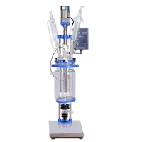 ZZKD Lab Supplies 5L Kettle Reactor Double Layer Glass Reaction with Dropping Flask Stirrer Condensor Seal