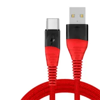 Kable USB C Szybkie ładowanie Nylon Blaided Silne Kabel 3ft 6FT z inteligentnym żetonem Wysokiej jakości przewód ładowarki dla Samsung Xiaomi i bezprzewodowej ładowarki