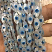 10Pcs Lot Evils Eye White Natural Mother of Pearl Shell Beads for Making DIY Charm Bracelet Necklace Jewelry Finding Accessories Q1106