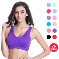 S-6XL Womens Sport Bras Sexy Wireless Brassiere Active Wear Women Bra Padded Push Up Big Plus Size Solid Color 13 Gym Clothing