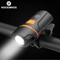 Rockbros（現地配達）自転車の正面充電式ライトサイクリング懐中電灯防水ヘッドライト自転車ランプ電源バンク自転車アクセサリー