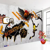 Niestandardowe malowidła ścienne 3D tapety koszykówki plakat zdjęcie tło do sypialni ściany papel tapiz mural de parede