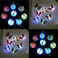 Stickers muraux de lumières de LED colorées Installation facile Papillon Dragonfly LED Night Light Light Children Baby Bedroom Lampe de Noël 430 N2