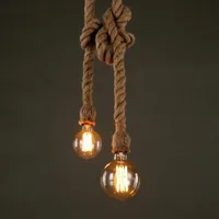 Lampes suspendues lampe de corde vintage rétro grenier lustre industriel salon cuisine domestique maison décoratif