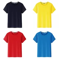 Хлопок простой футболки для мужчин женские пустые летние футболки пользовательские печатные вышивка логотип приветствуют темно-синий белый зеленый черный красный оранжевый серый желтый 10 цветов