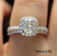 Anéis de noivado cúbico de luxo definem geometria quadrada feminina Anilos Zircon Crystal Wedding for Women Bridal Jewelry Mujer Bake257z