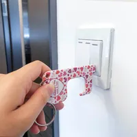 Appuyez sur l'outil d'ascenseur Key Chain de sublimation Bricolage KeyRing 91 * 44mm Germ Keychain gratuit Personnalité Keychain