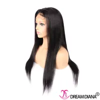 Quality Brazilian Indian European Peruvian Human Hair Wigs Straight Pre Plucked Swiss 4x4 Lace 150% Density Natural Color 14-30 inch Long for Black Woman