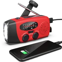 Hand Crank Radio with Flashlight for Emergency,Portable Solar Radios, Self Powered AM/FM NOAA Weather with 2000mAh Power Bank Cell Phone Charger,