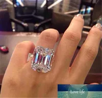 Principessa taglio promessa anello 925 sterling argento cristallo cubico zirconi dichiarazione anelli di nozze anelli per le donne gioielli dito