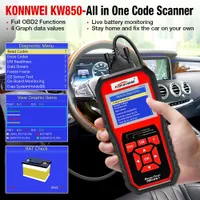 Konnwei kw850 obd2 scanner multi-idiomas completos obd 2 função auto diagnóstico ferramenta kw 850 melhor que autel al519 nx501 ad310