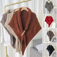 Neck Ties Multifunctional Triangle Shawl For Ladies Knitted Shoulder Wrap With PU Strap Buckle Any Season Wedding Party A66