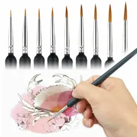 Nagelborstels 9 stks / set Miniatuur Penseel Set Fijne Detail Art Olieverf Pen Gereedschap Smjgood