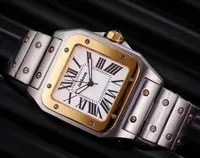 Hoogwaardige luxe mannen vierkante horloges echt roestvrij staal quartz horloges hoge kwaliteit heren vierkante designer horloge