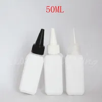 50ML Branco Praça Bottle Cap Boca Pointed, 50CC Shampoo / Cosmetic Water Container Empty-engarrafamento Sub