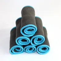 500 pcs Reusable Charcoal bamboo Insert Baby Cloth Diaper Nappy Inserts with blue color liner