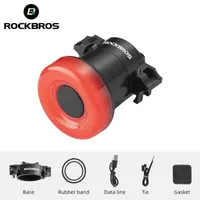 Rockbros（局所配達）自転車テールライト充電式防水マウンテンバイクLEDリアライトオートセンシングスマートブレーキバックランプサイクリングアクセサリー