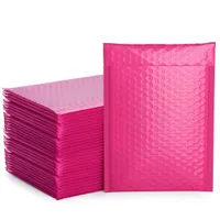 50 pcs 6x10inch rose rosa envelope sacos bolha mailers envelope envelope alinhado poli mailer auto selo rosa vermelho sacos de correspondência pacote h jllhsz