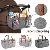 Felt Fabric Baby Diaper Storage Bag Nappy Changing Storage Bin Bottle Cup Holder Maternity Handbag Travel Stroller Car Organizer1
