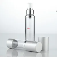 30 ml 50 ml airless parfum fles cosmetische vacuüm fles zilver pomp hoge kwaliteit emulsie essence fials f20171040Good qualtityg