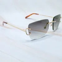 Büyük Tel C Carter Güneş Gözlüğü Erkekler Ve Kadınlar Çerçevesiz Lüks Tasarımcı Aksesuarları Moda Vintage Sürüş Güneş Shades Gafas de Sol Hombre